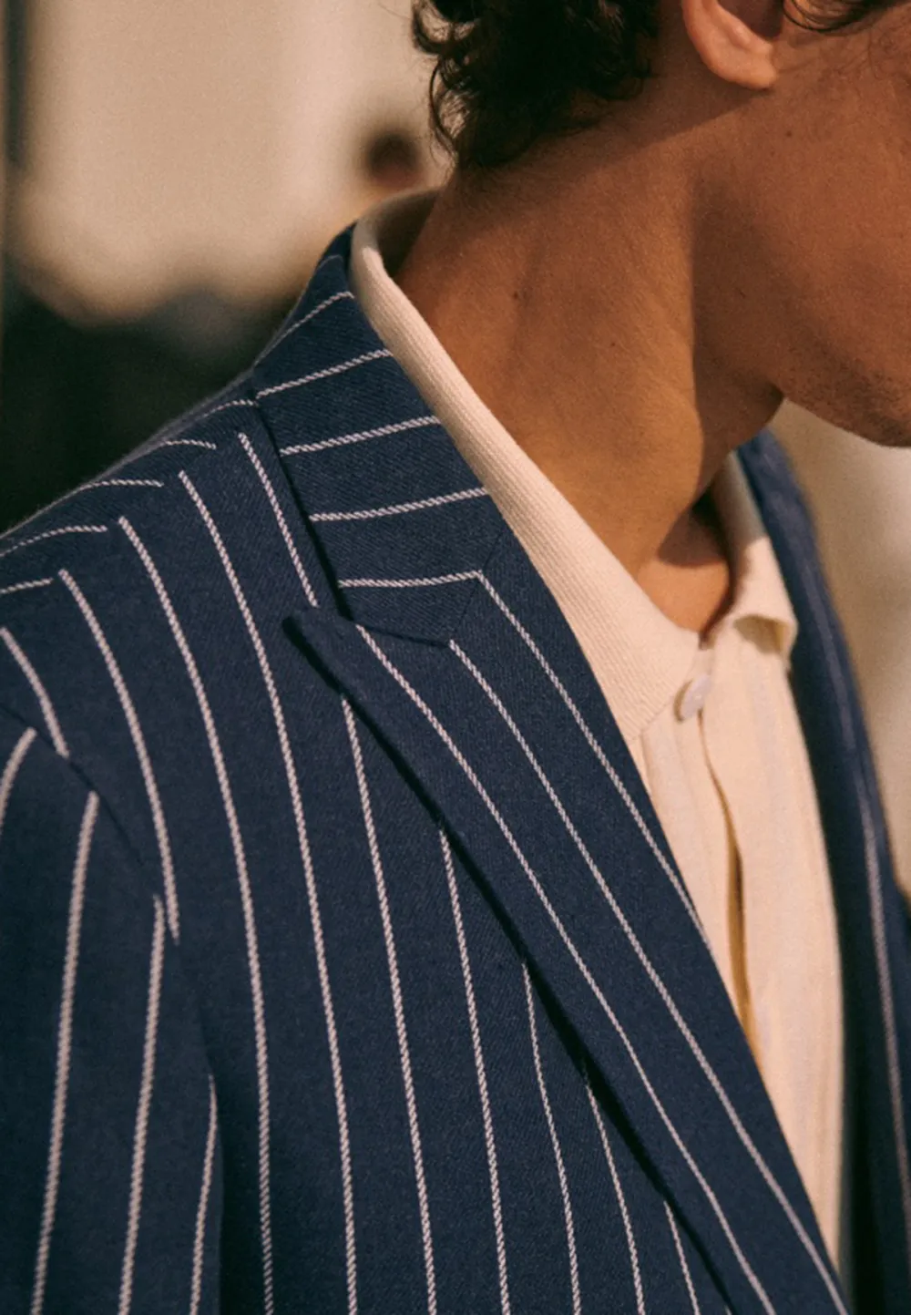Jacket-Blue White Stripes