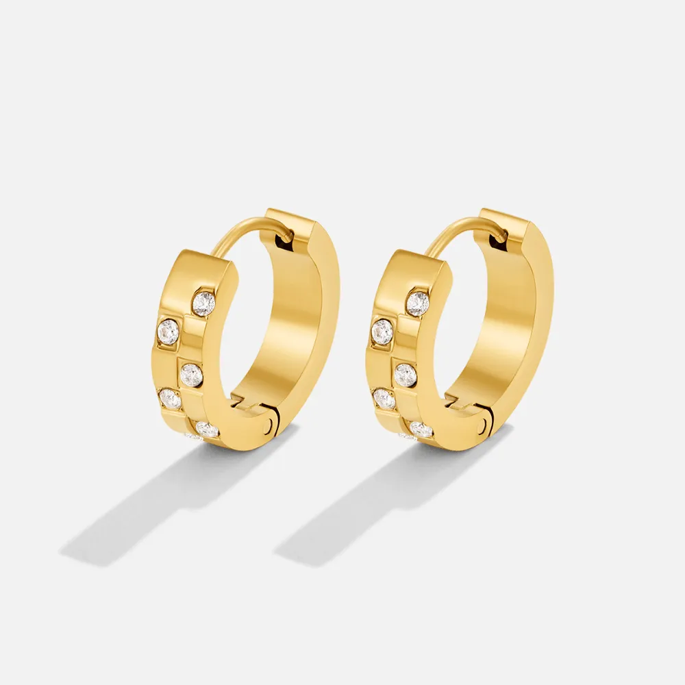 Waterproof Crystal Hoop Earrings