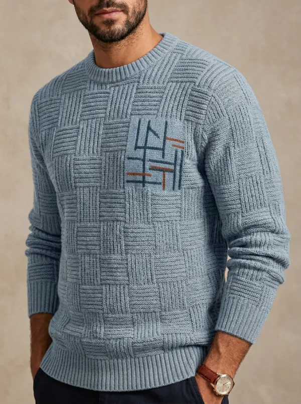 Men's Geometric Embroidered Sweater