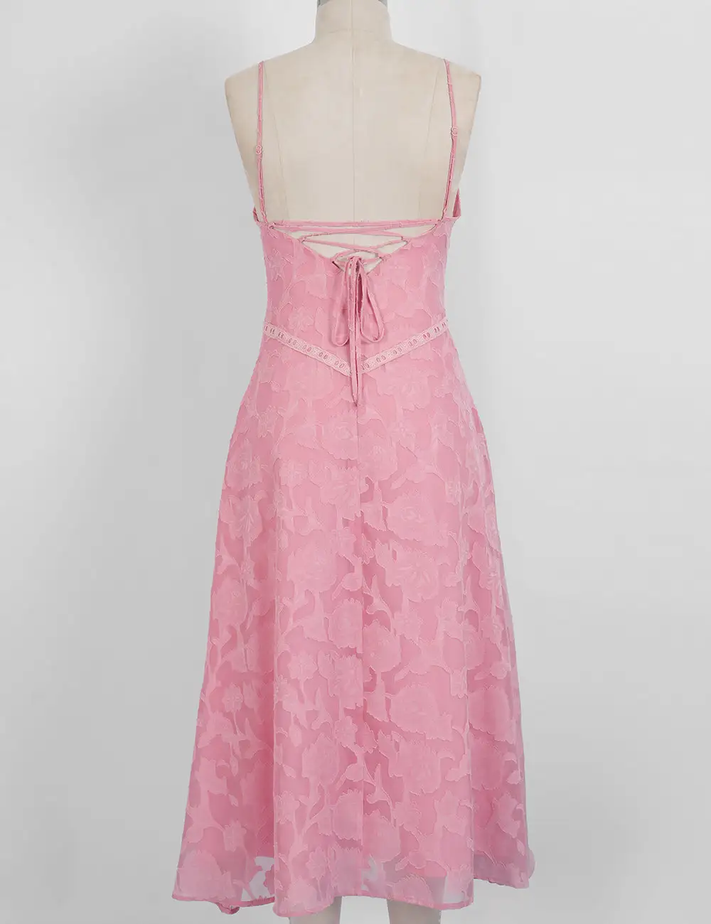Elegant Lace Square Neck Cami Midi Dress