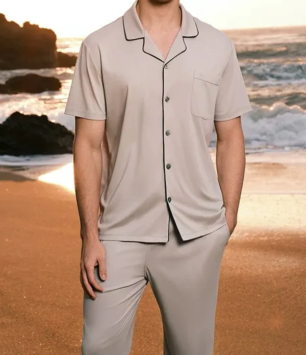 Cotton Modal Silk Short Sleeve Sleepwear Set