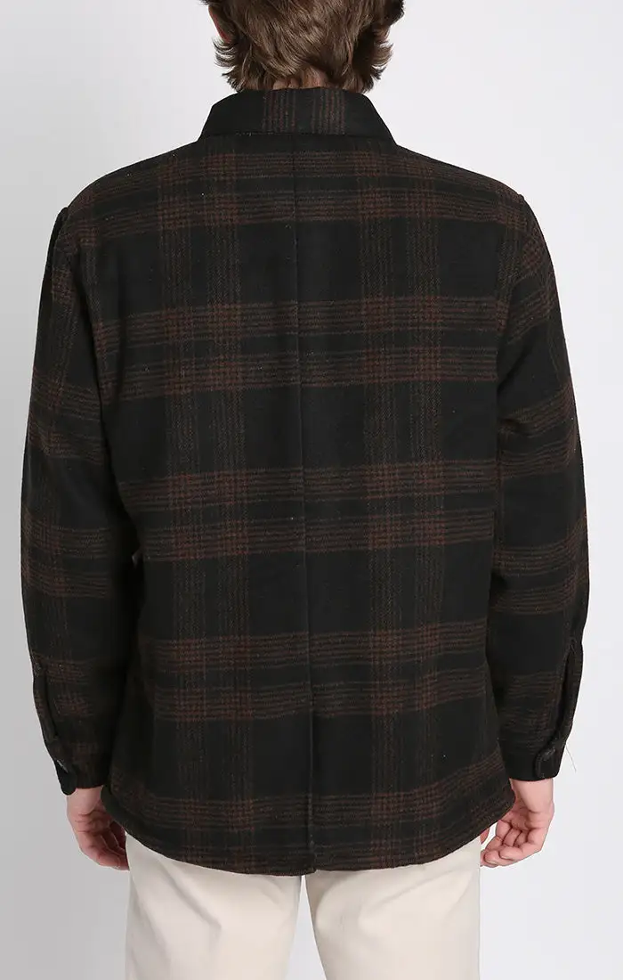 Wool Blend Sherpa Lined Shirt Jacket