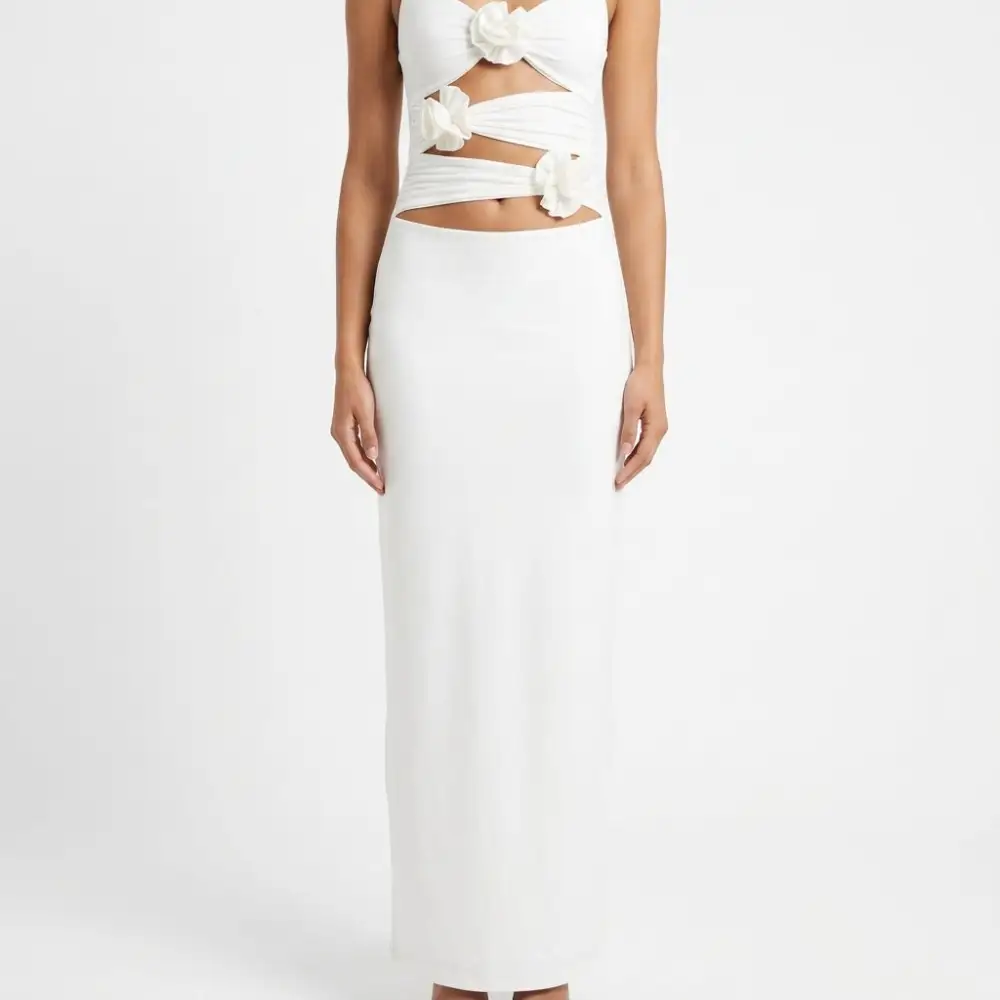 Draped Halter Maxi Dress