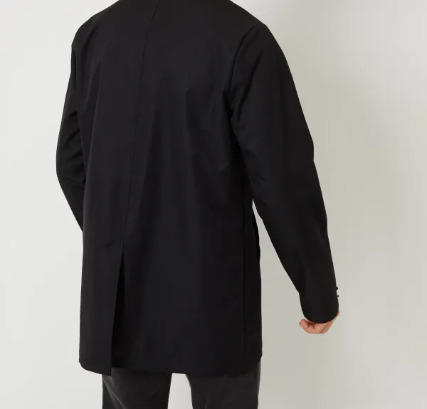 Men's Black Water-Resistant Longline Coat
