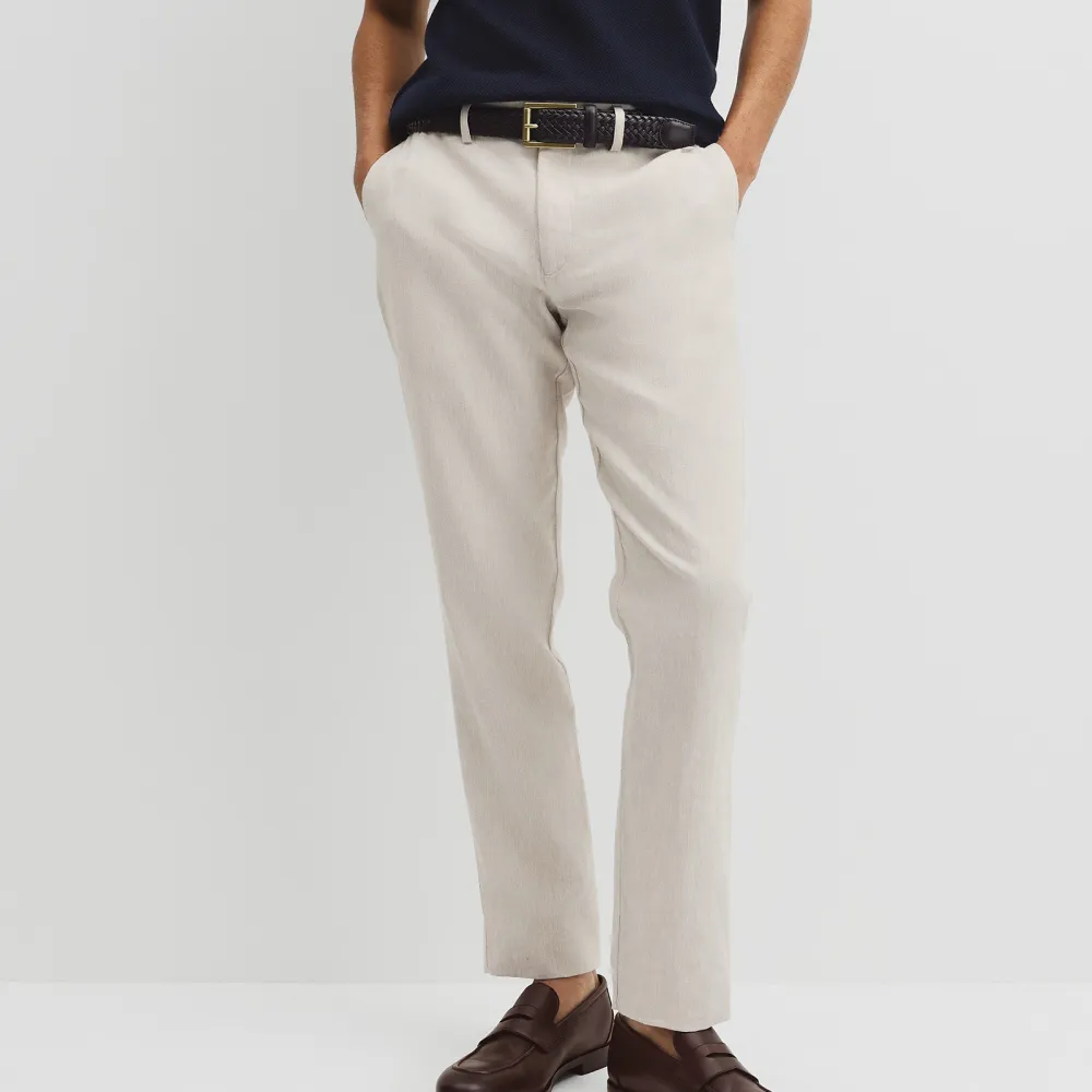 Men's Textured Linen Pants