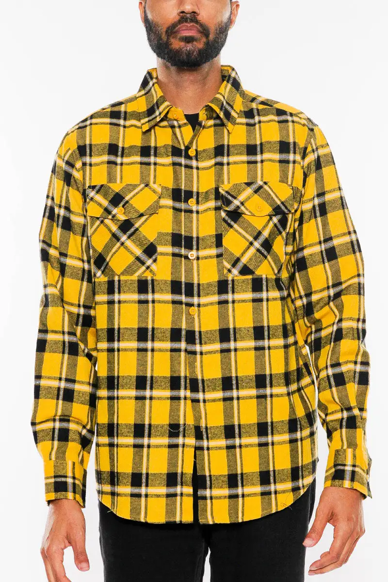 Burgundy White Brushed Flannel Shirt