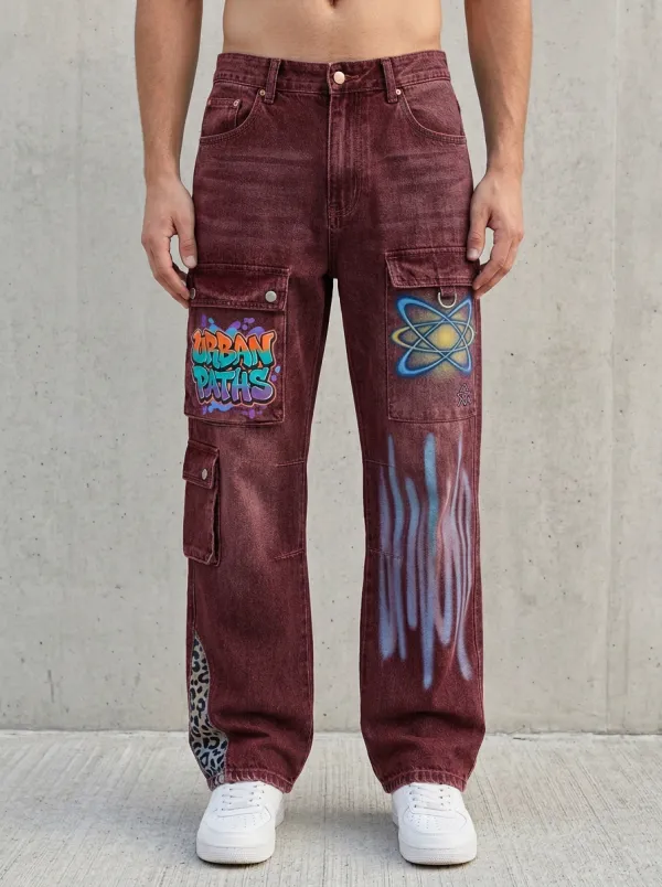 Men's Urban Paths Graffiti Atom Graphic Cargo Jeans