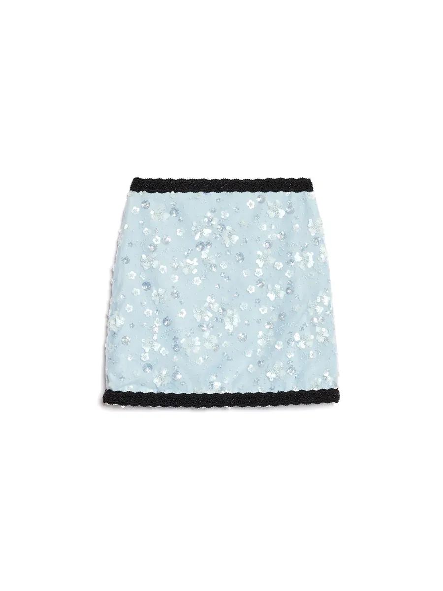 Casual Blossom Bead Mini Skirt