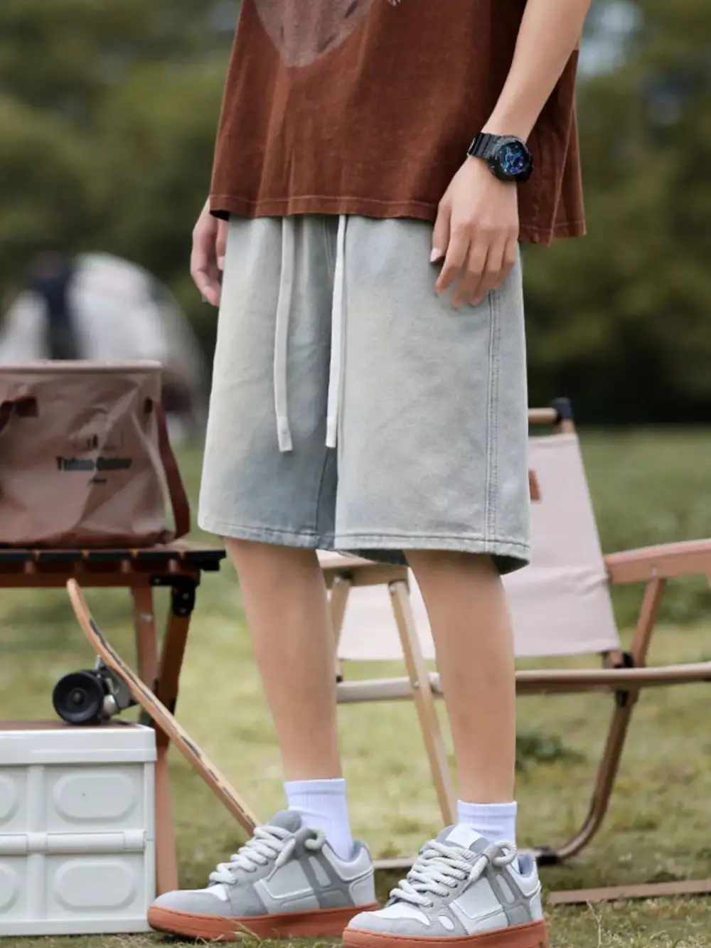 Men's Plus Size Loose Fit Denim Shorts with