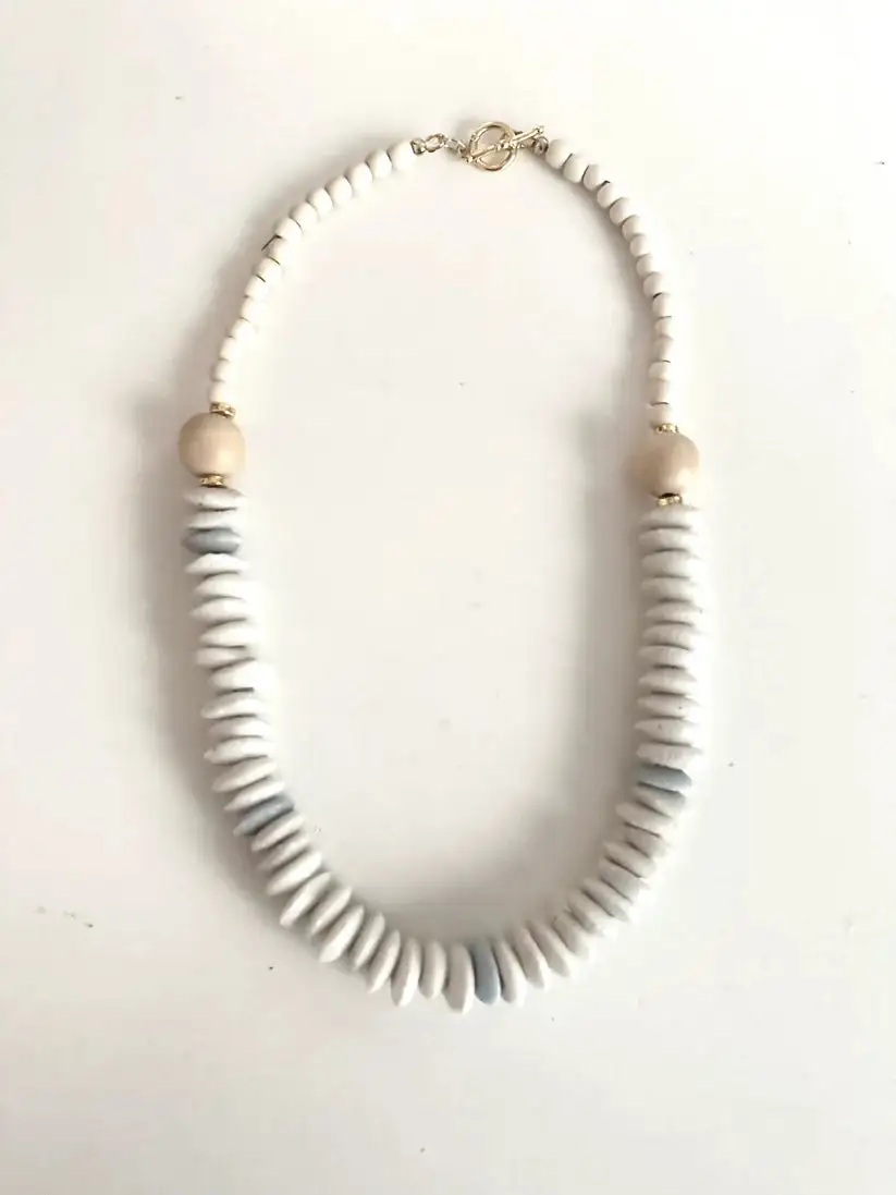 Textured Stone Bead Necklace