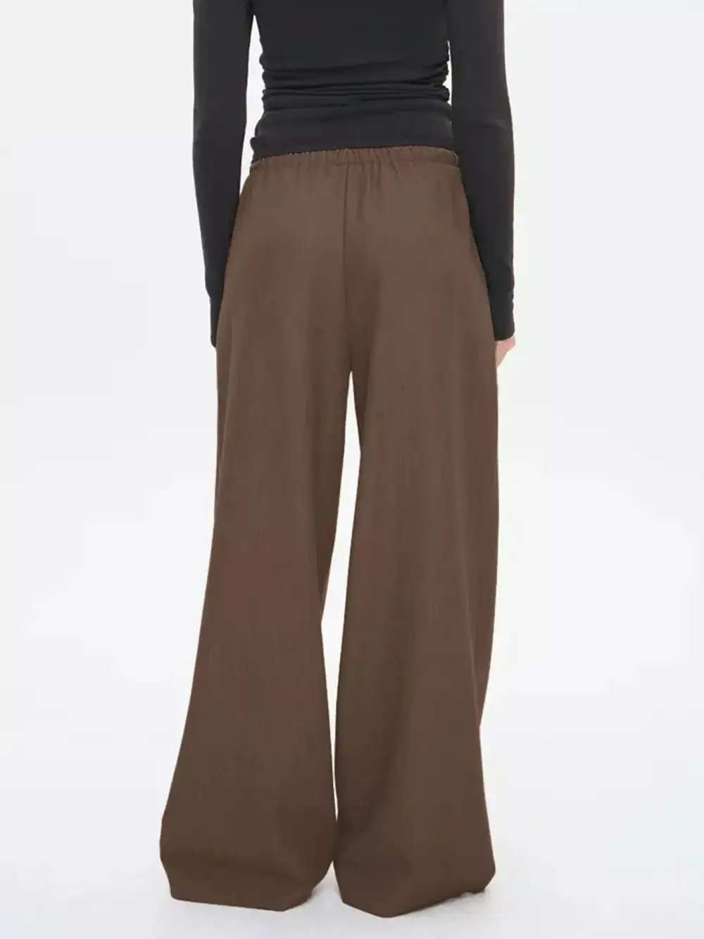 Draped Wide Leg Drawstring Pants