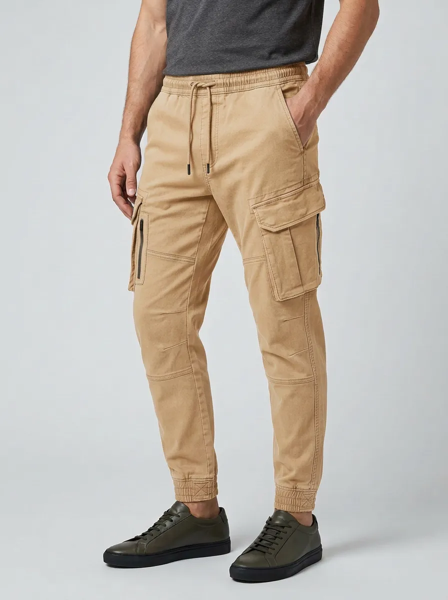 Easy-Wear Multi Pocket Active Look Men's Cargo Jogger Pants