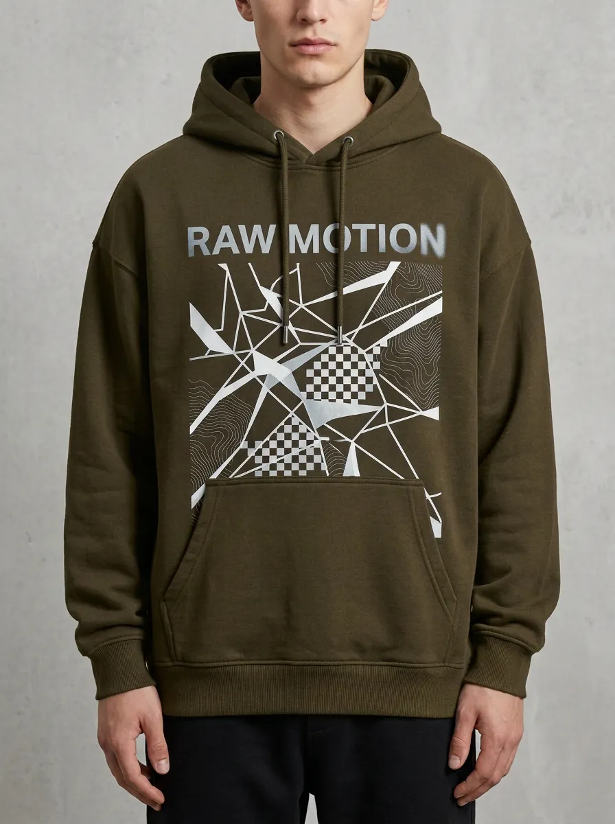 Urban Checkered Geometric Men's Graphic Hoodie