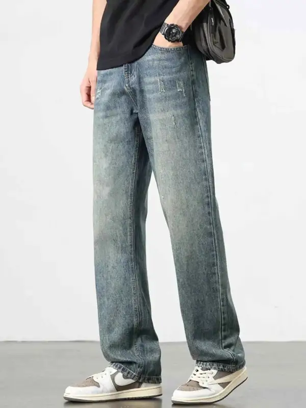 Casual Washed Wide Leg Jeans