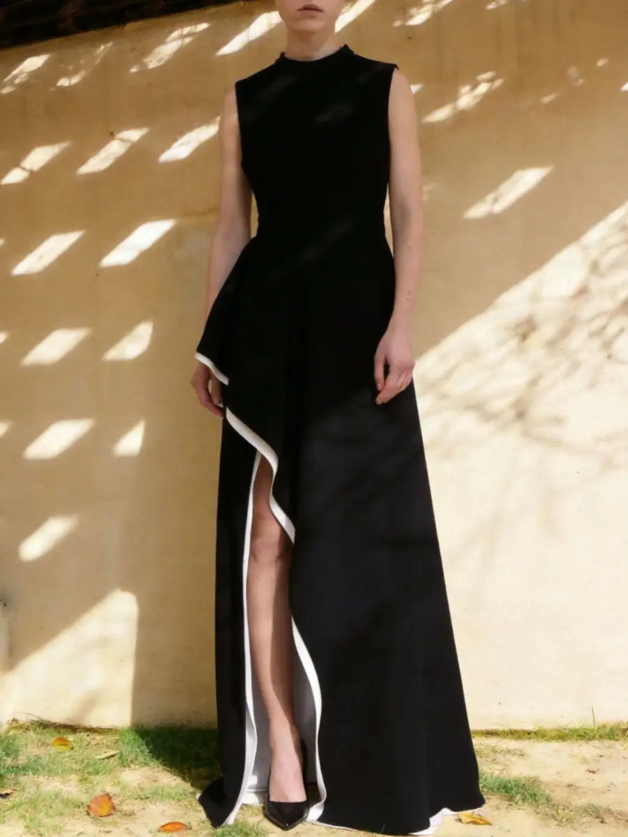 Irregular Neck Maxi Dress