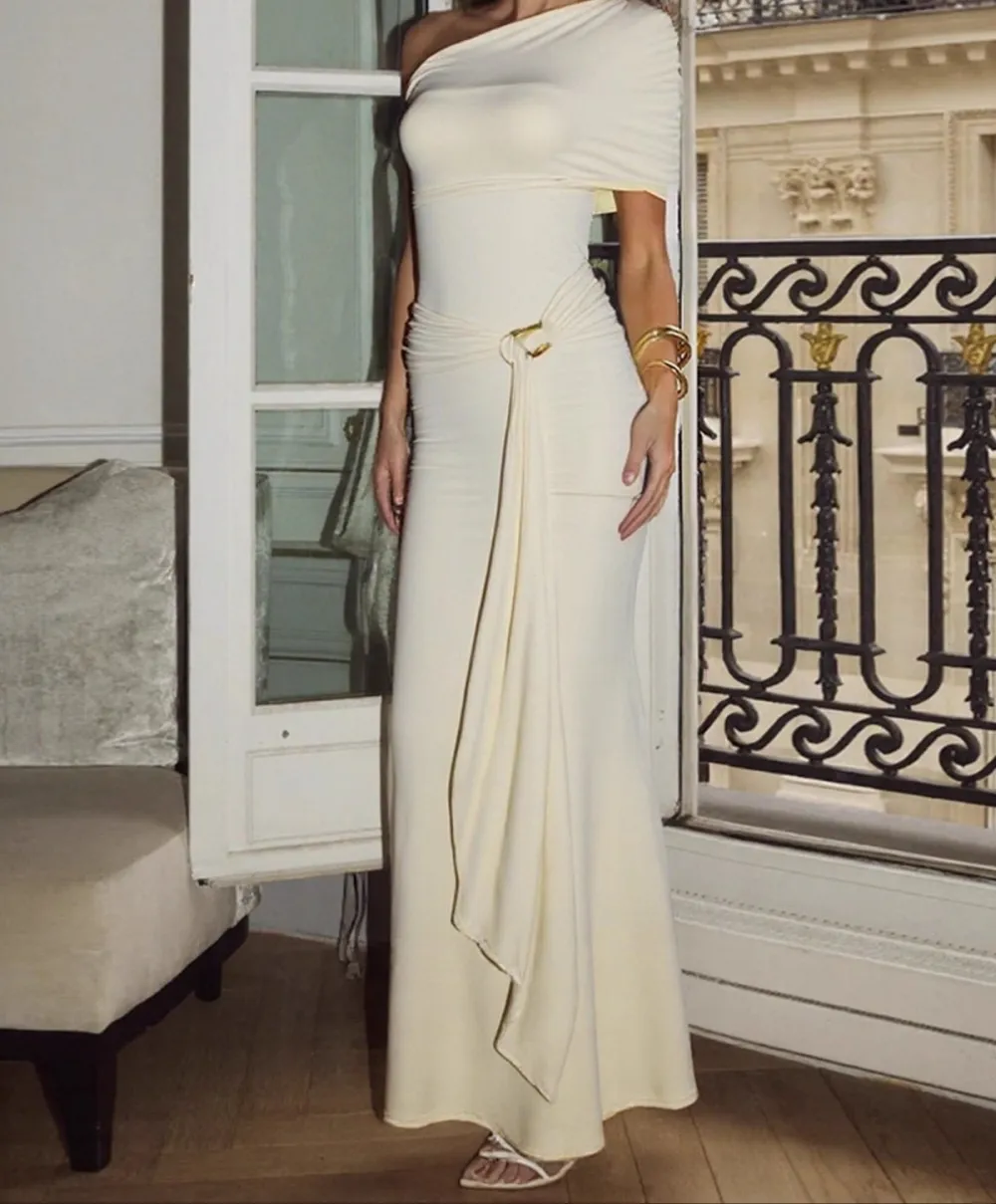 Asymmetrical Bodycon Maxi Dress