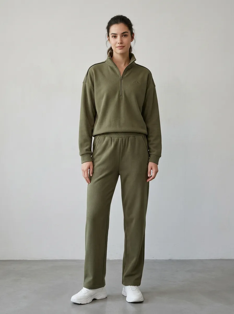 Women's Mountain Quarter-Zip Pullover & Straight-Leg Pants Set