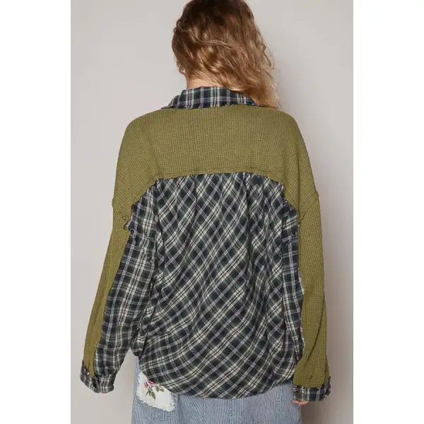 Plaid Button Down Shirt with Chest Pockets