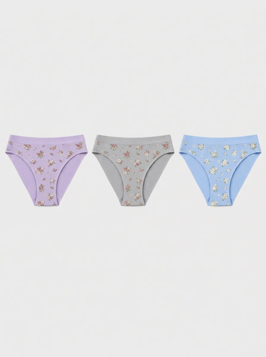Women's Floral Pattern Multi-Pack Seamless Printed Panties