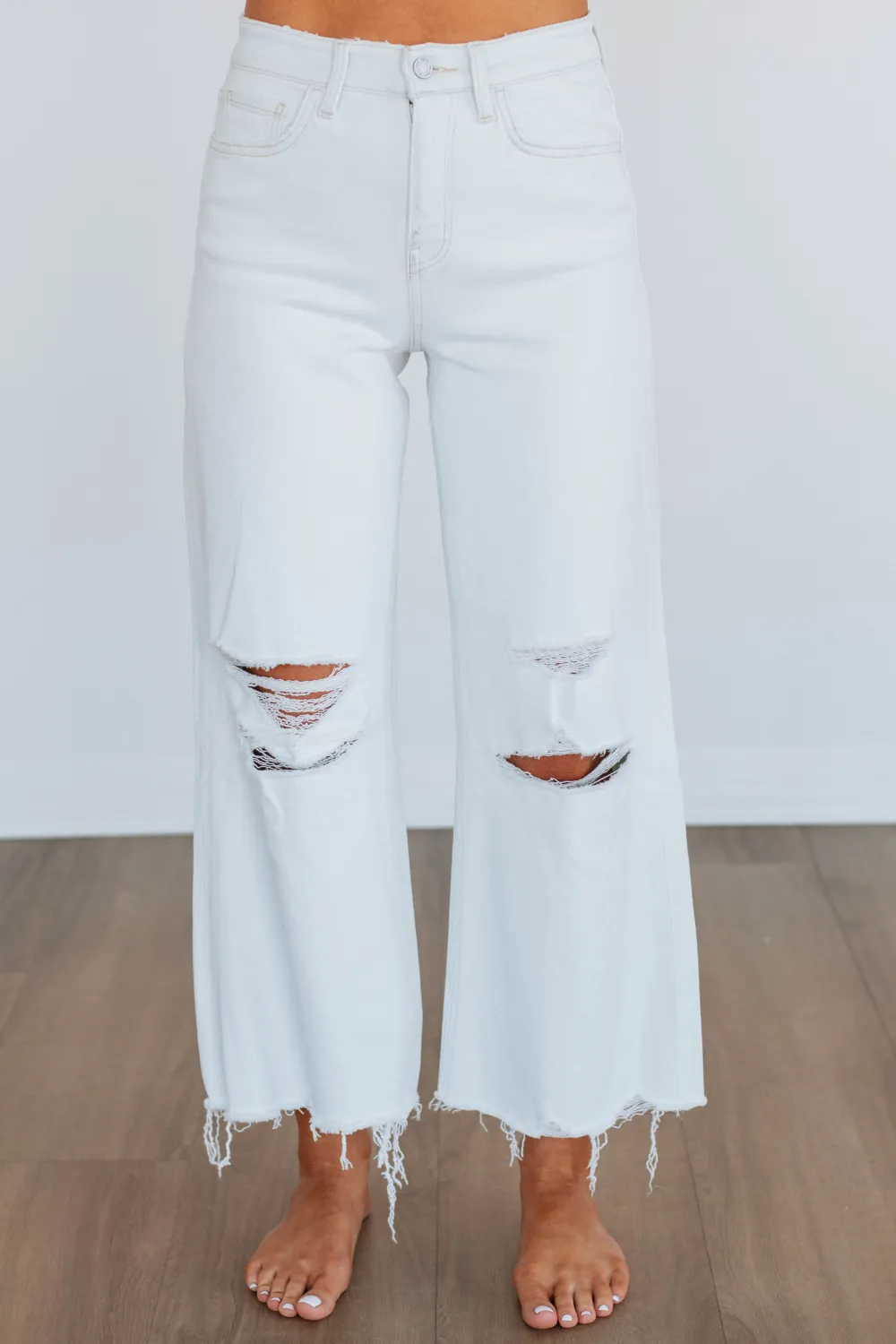 Women's High Rise Flared Leg Cropped Jeans