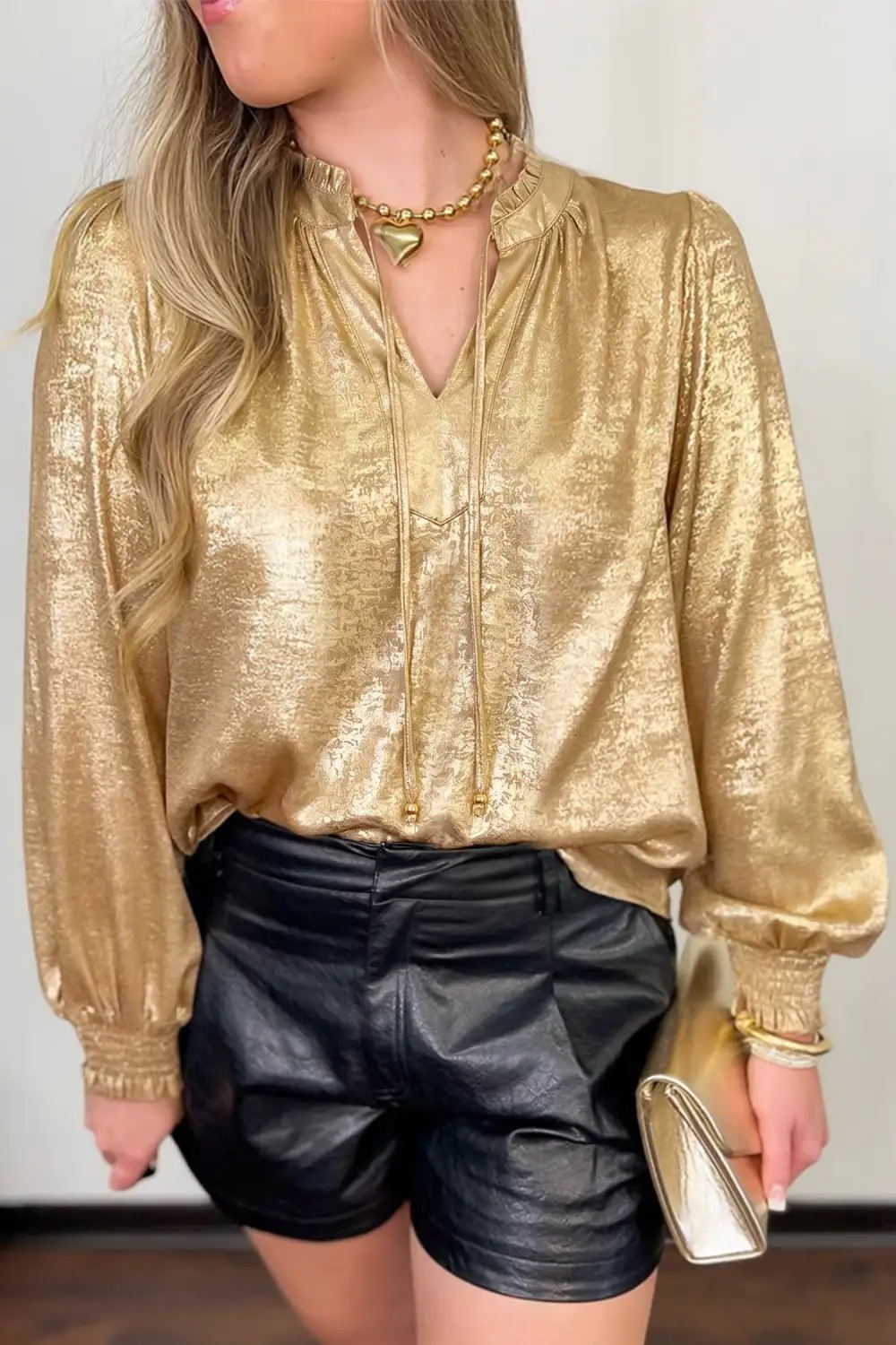 Women's V Neck Long Sleeve Top