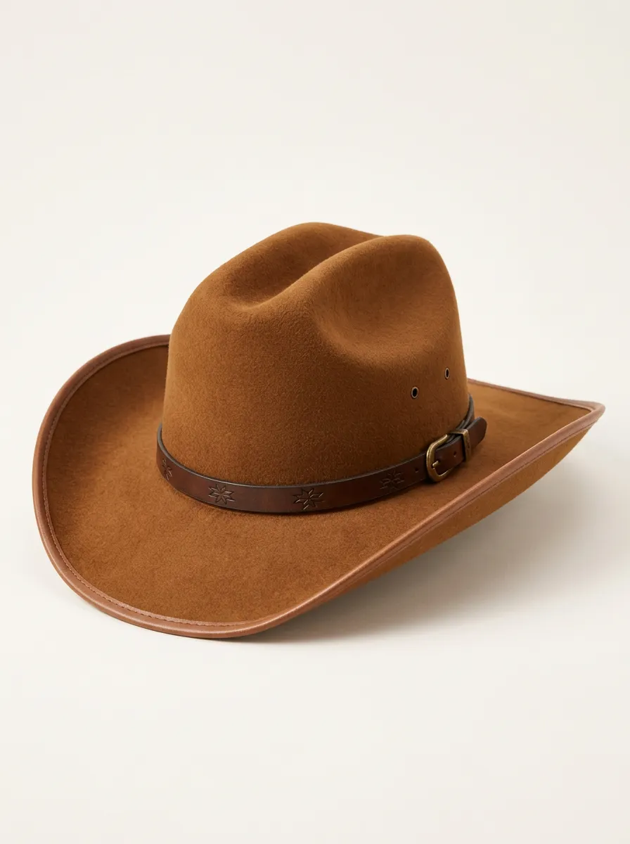 Felt Cowboy Hat with Embossed Band Accents