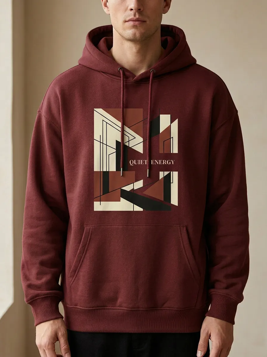 Unisex Quiet Energy Geometric Motif Hoodie