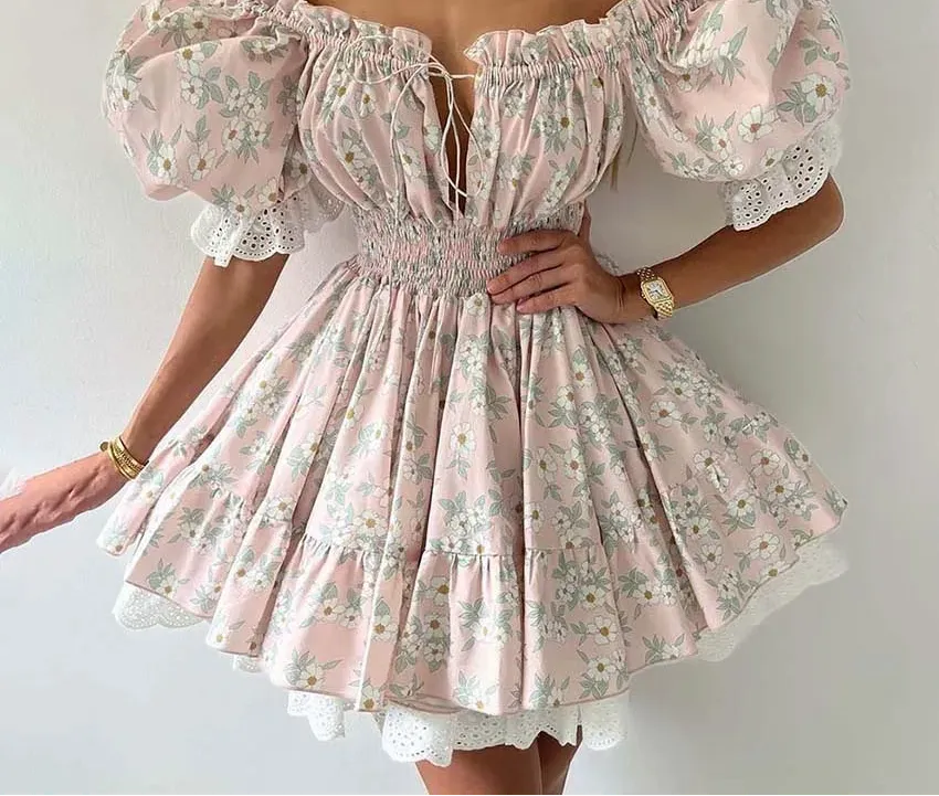 Modern Puff Sleeve Mini Dress