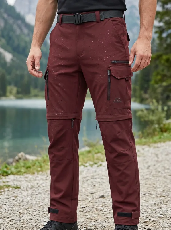Men's Trek Rugged Mountain Graphic Waterproof Zip Tactical Cargo Pants