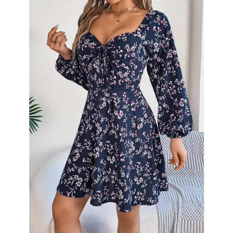 Sweetheart Neck Balloon Sleeve Mini Dress