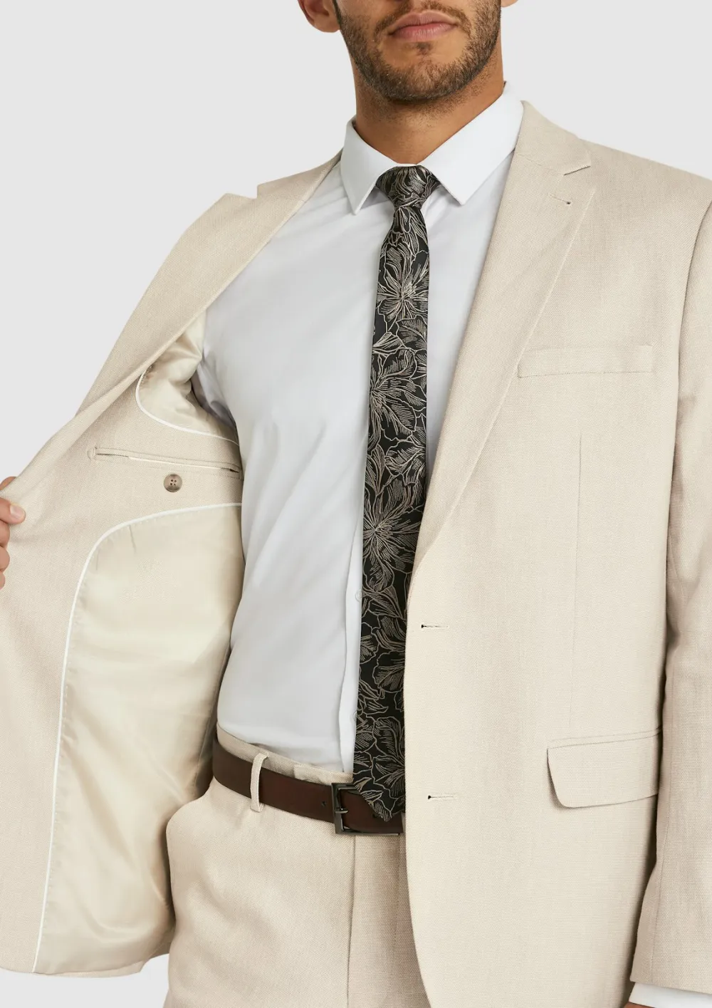 Men's Cream High-End Comfortable Suit
