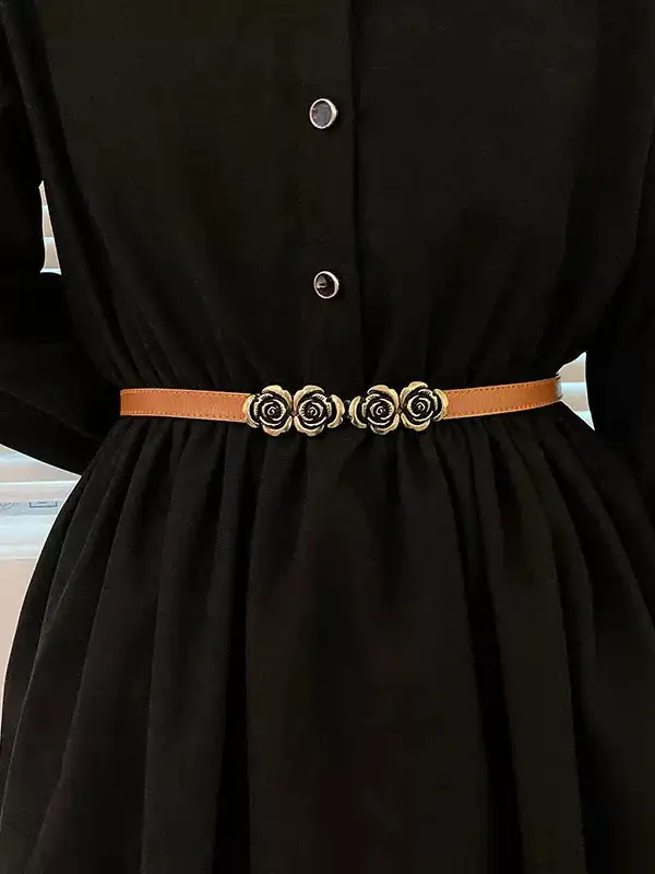 Floral Accent Panel Belt