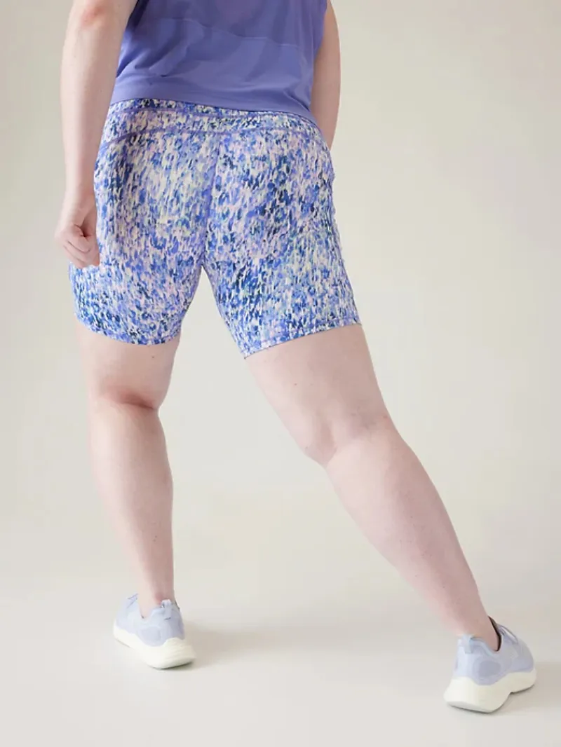 Blue Patterned Biker Shorts For Vibrant Active Style