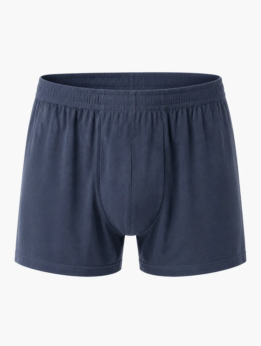 Men's Solid Navy Blue Cotton Printed Boxer Briefs