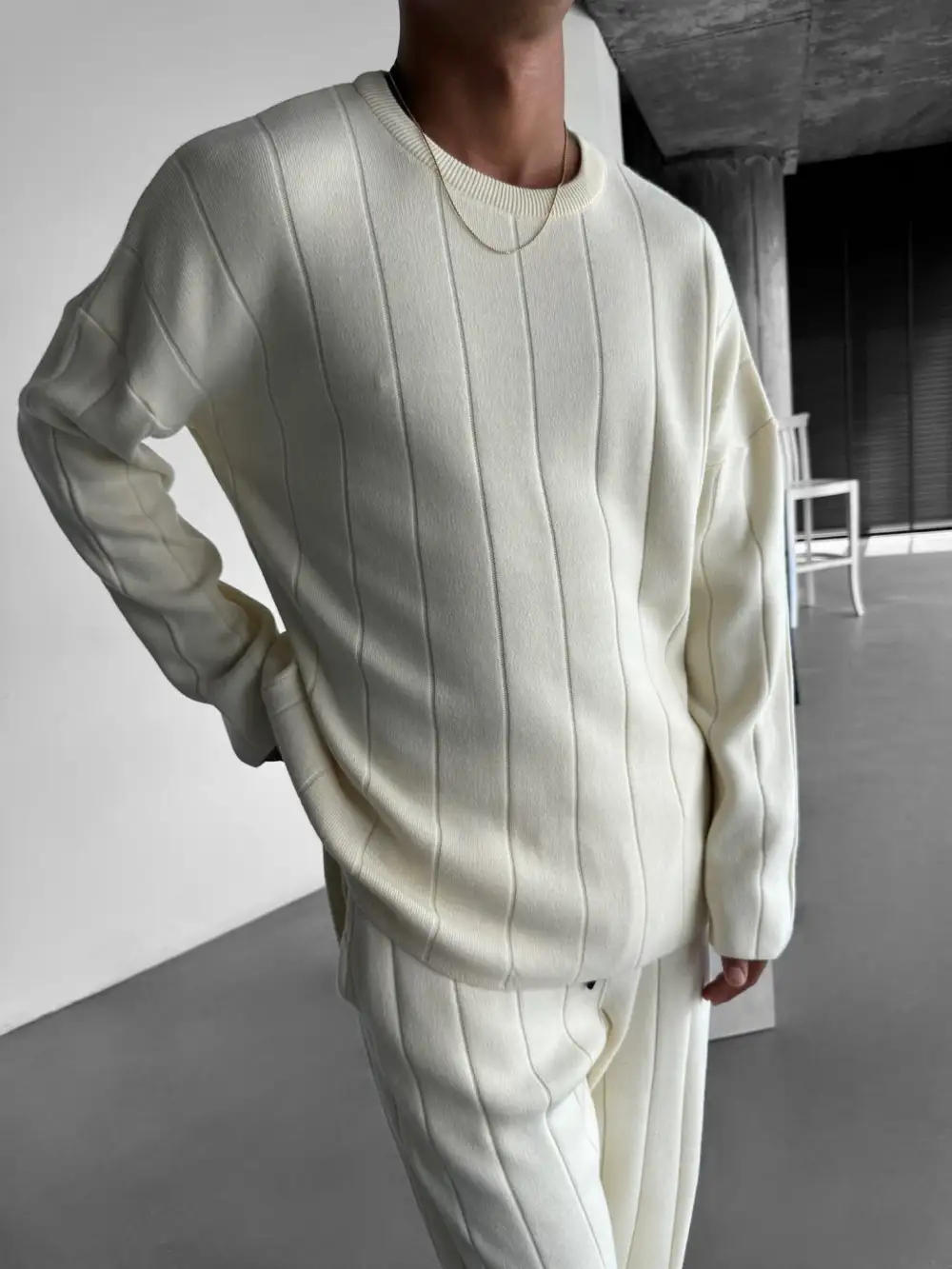 Studio Relaxed Knit Sweatshirt