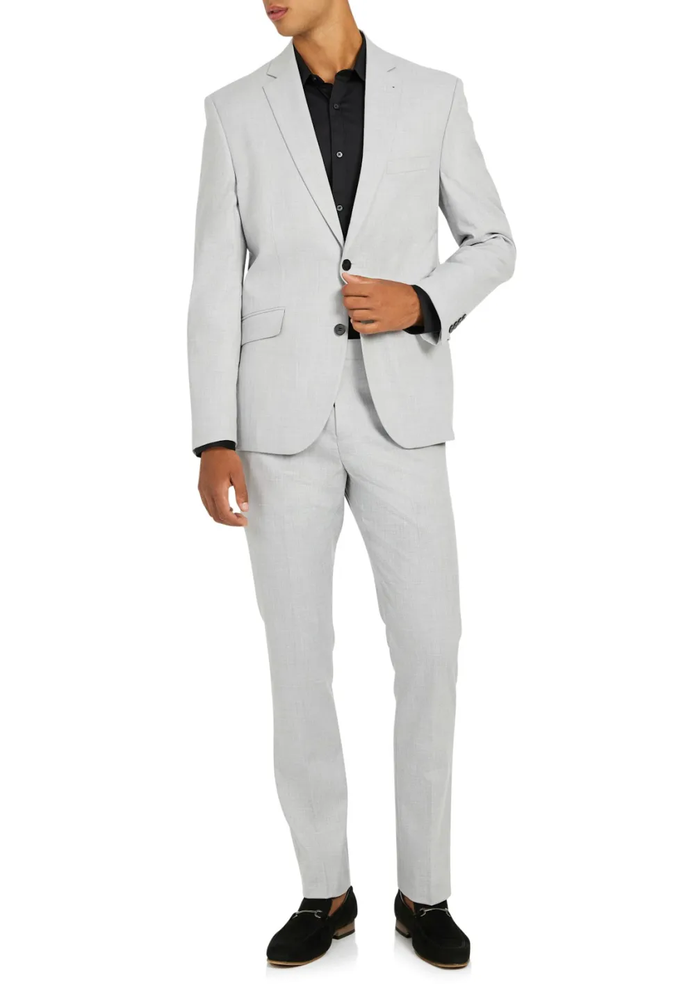 Minimalist Temperament Silver Grey Suit