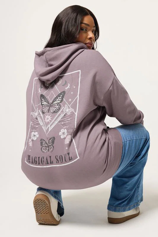 Mauve Purple Celestial Hoodie detail 2