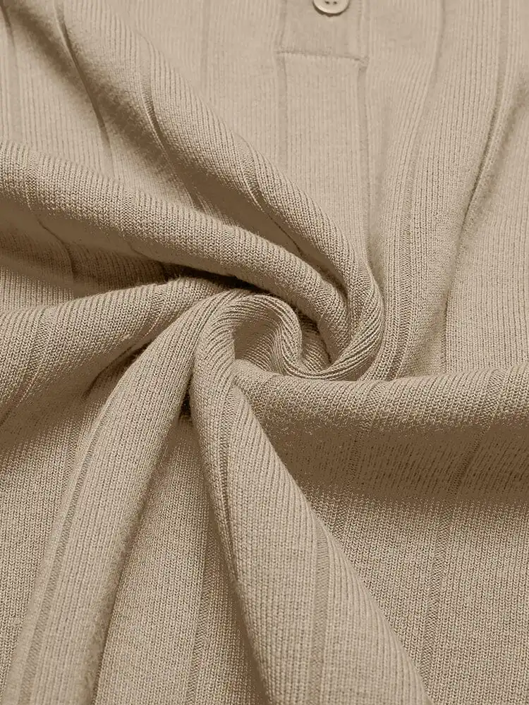 Casual Knit Polo Sweater Hoodie