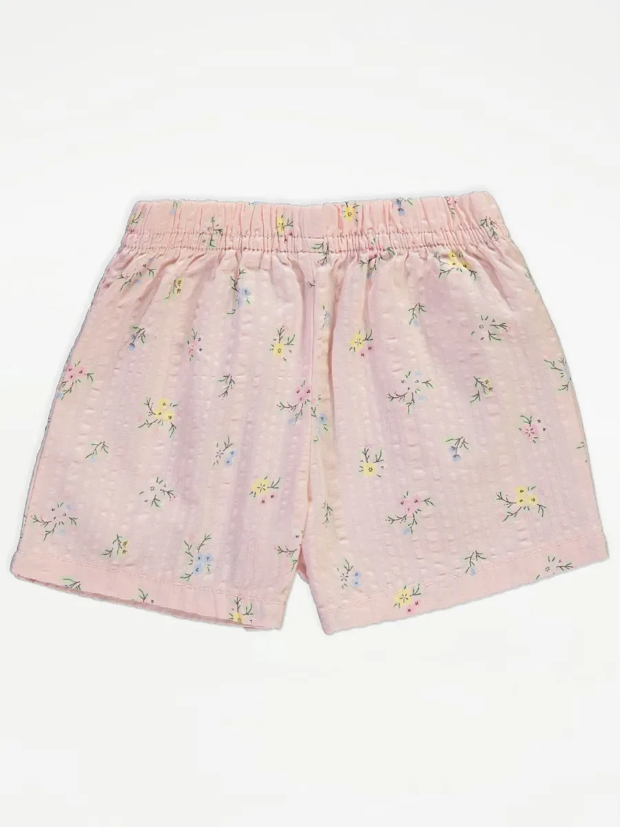 Pink Ditsy Floral Woven Short Shirt Pyjamas