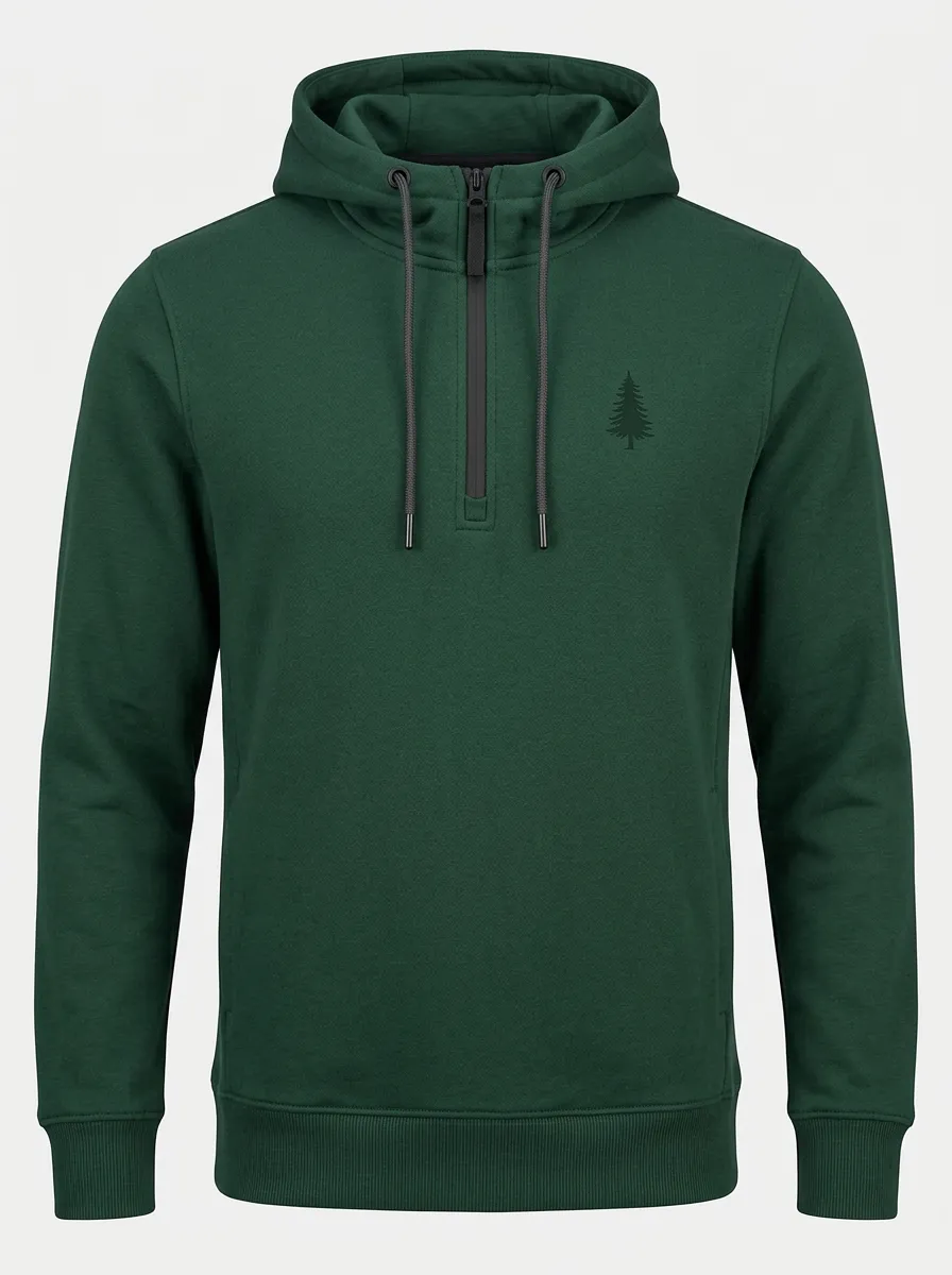 Men's Pine Tree Graphic Quarter-Zip Hoodie