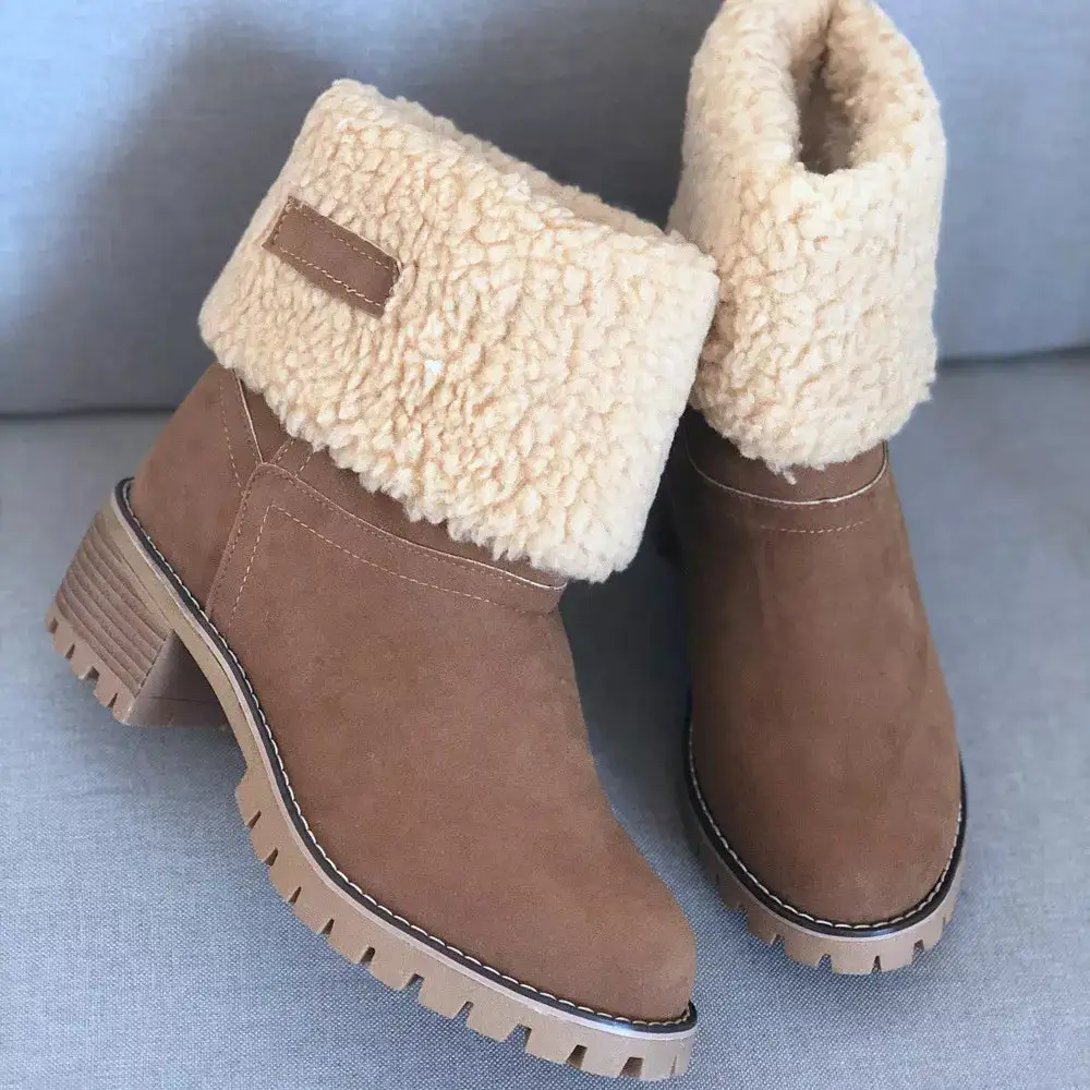 Refined Round Toe Block Heel Boots