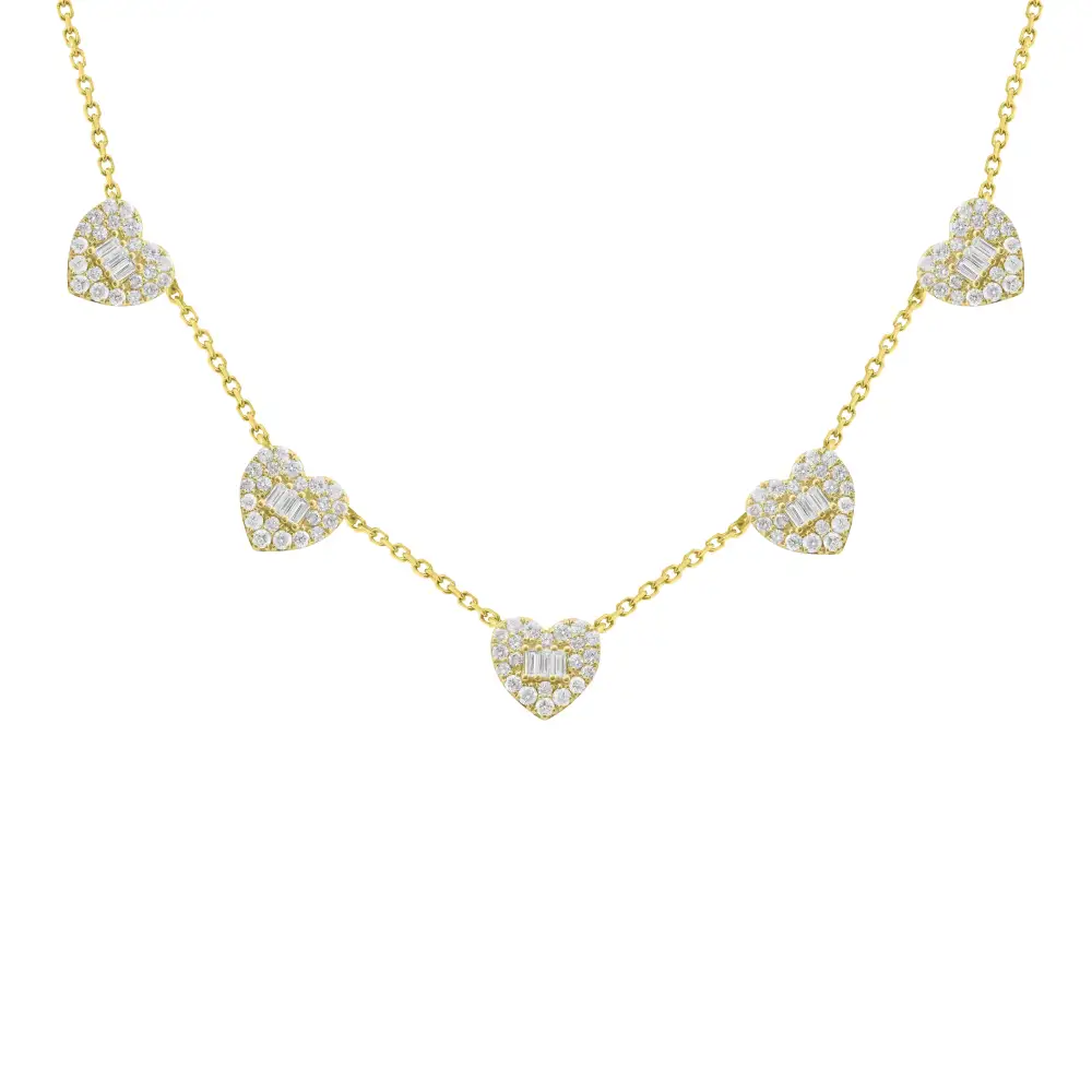 Classic Curved Heart Diamond Necklace