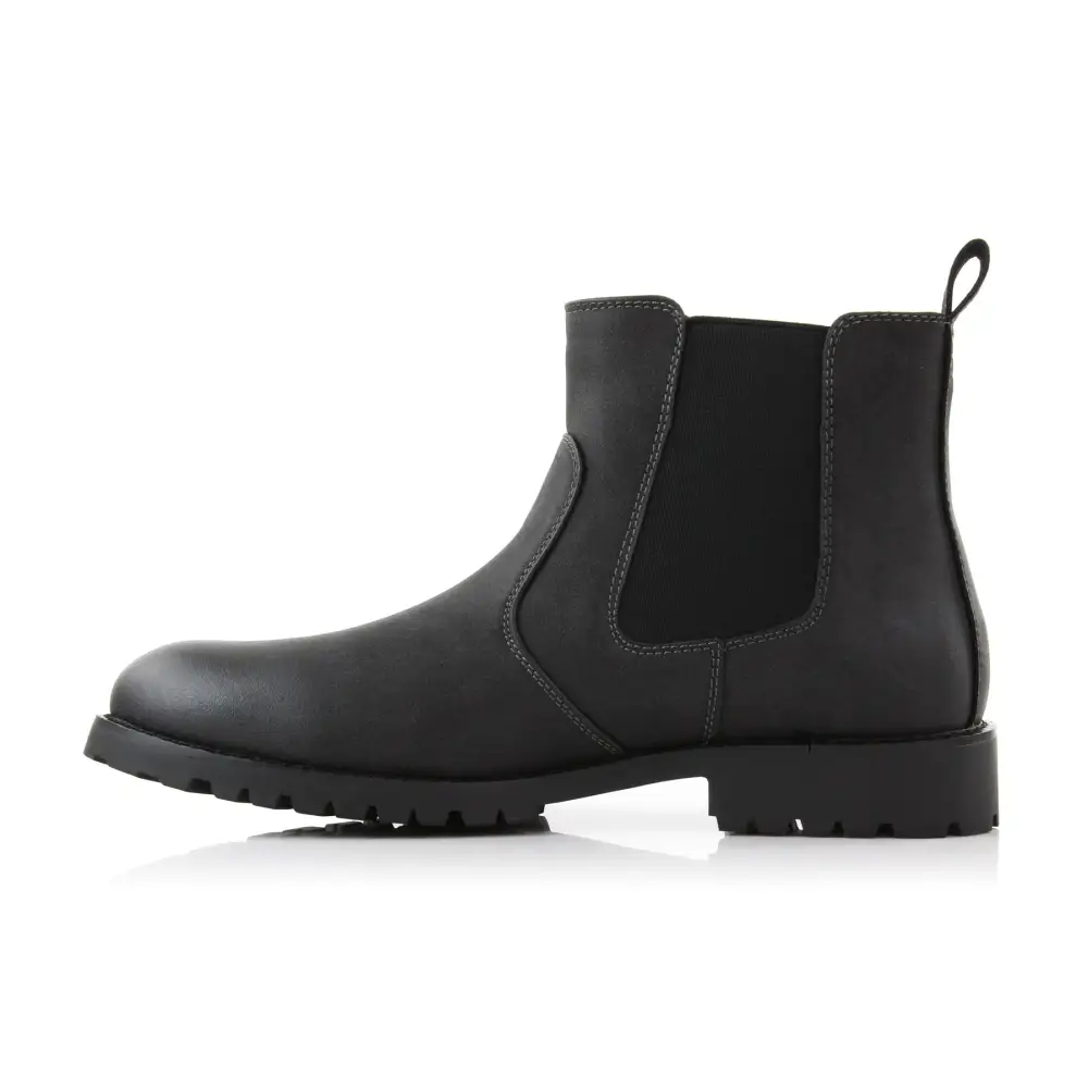Modern Faux-Leather Slip-On Elastic-Side Chelsea Boots