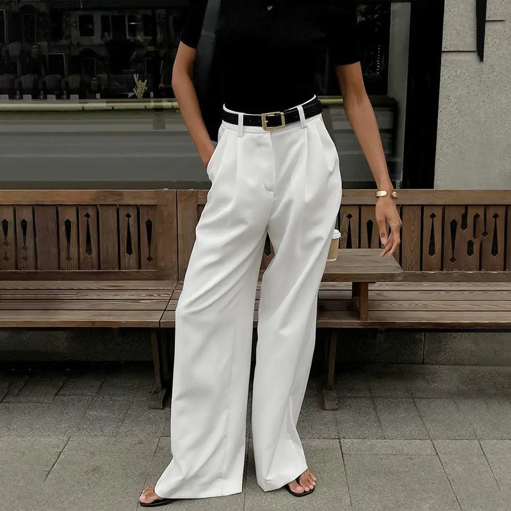 Relaxed High Waist Wide Leg Pants