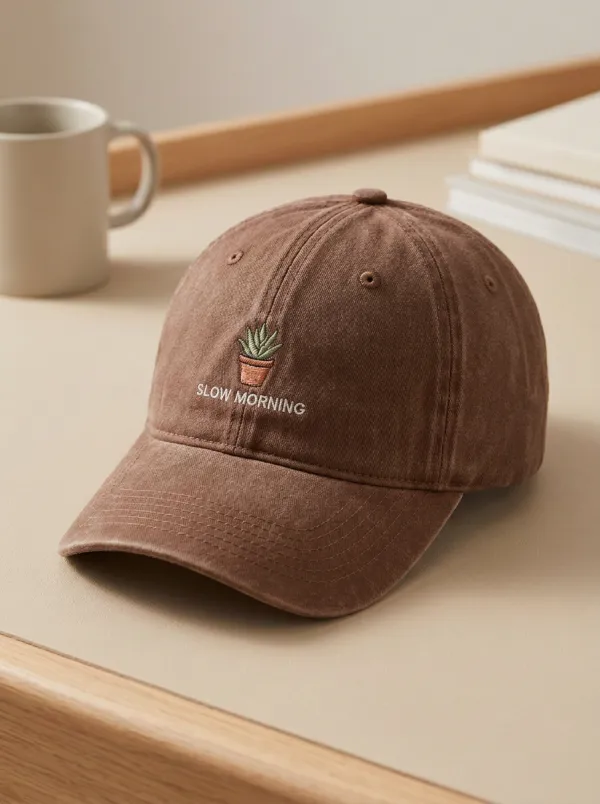 Clean-Line Plant-Lover Slow-Morning Embroidered Unisex Baseball Cap