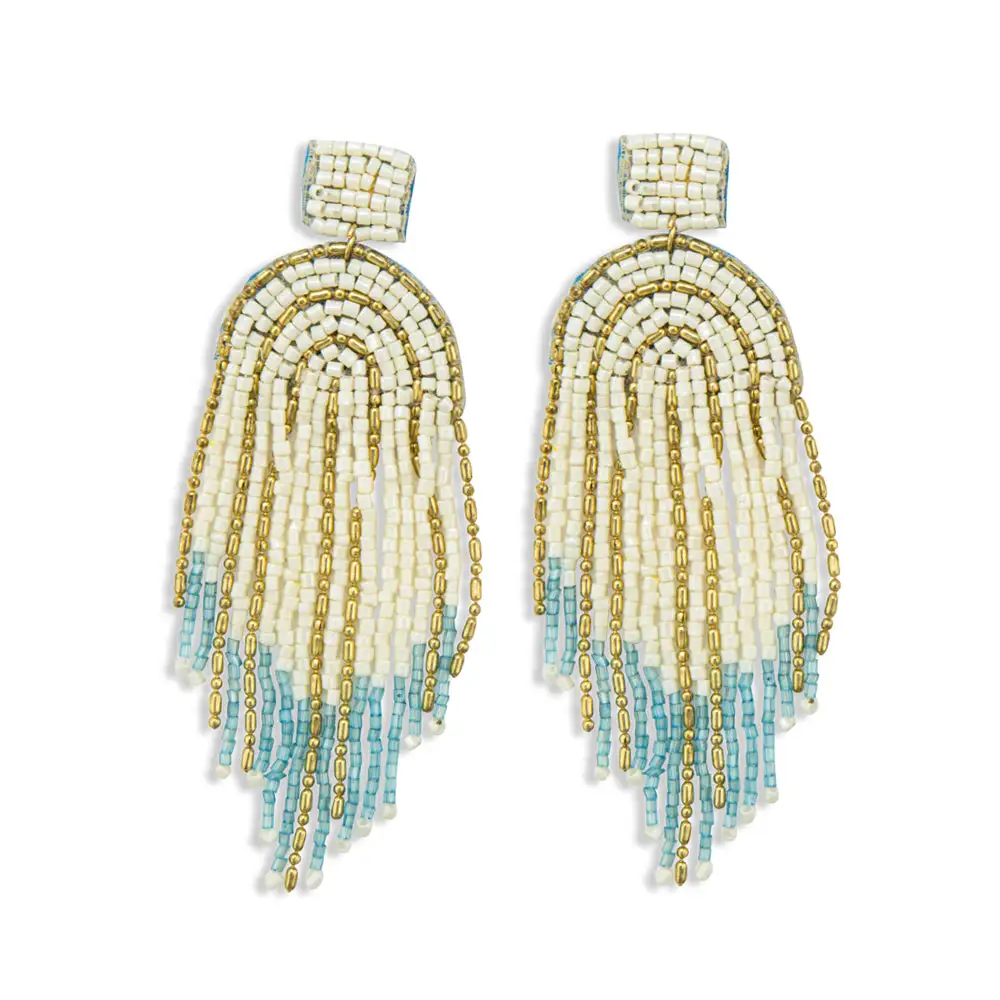 Graphic Polished Artful Beaded Earrings
