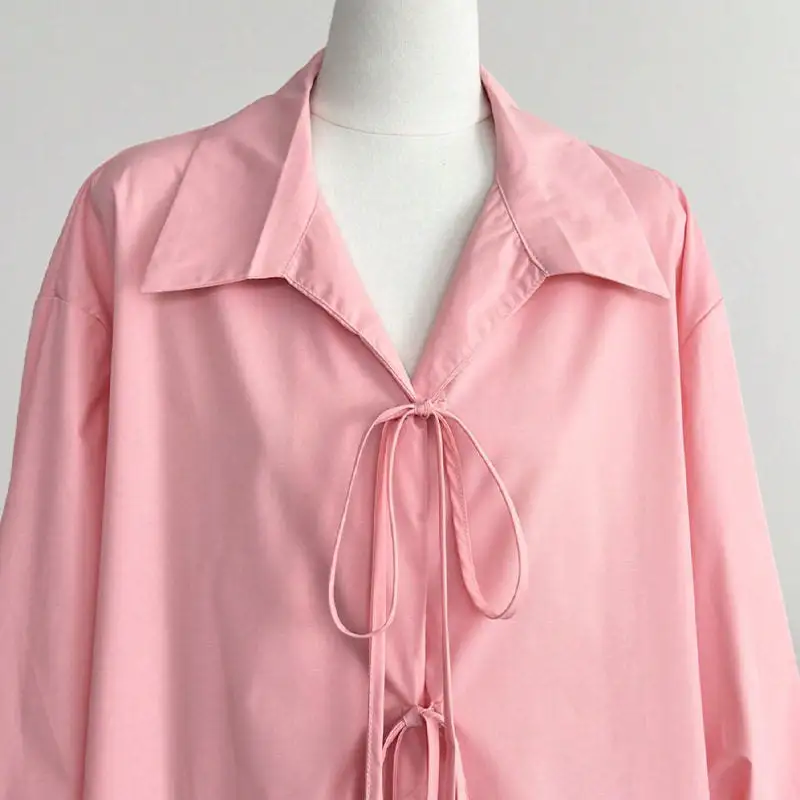 Loose Tie Sleeve Shirt