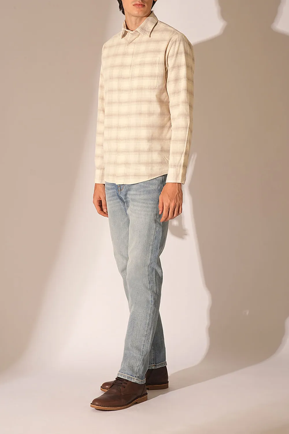 Casual Corduroy Check Shirt