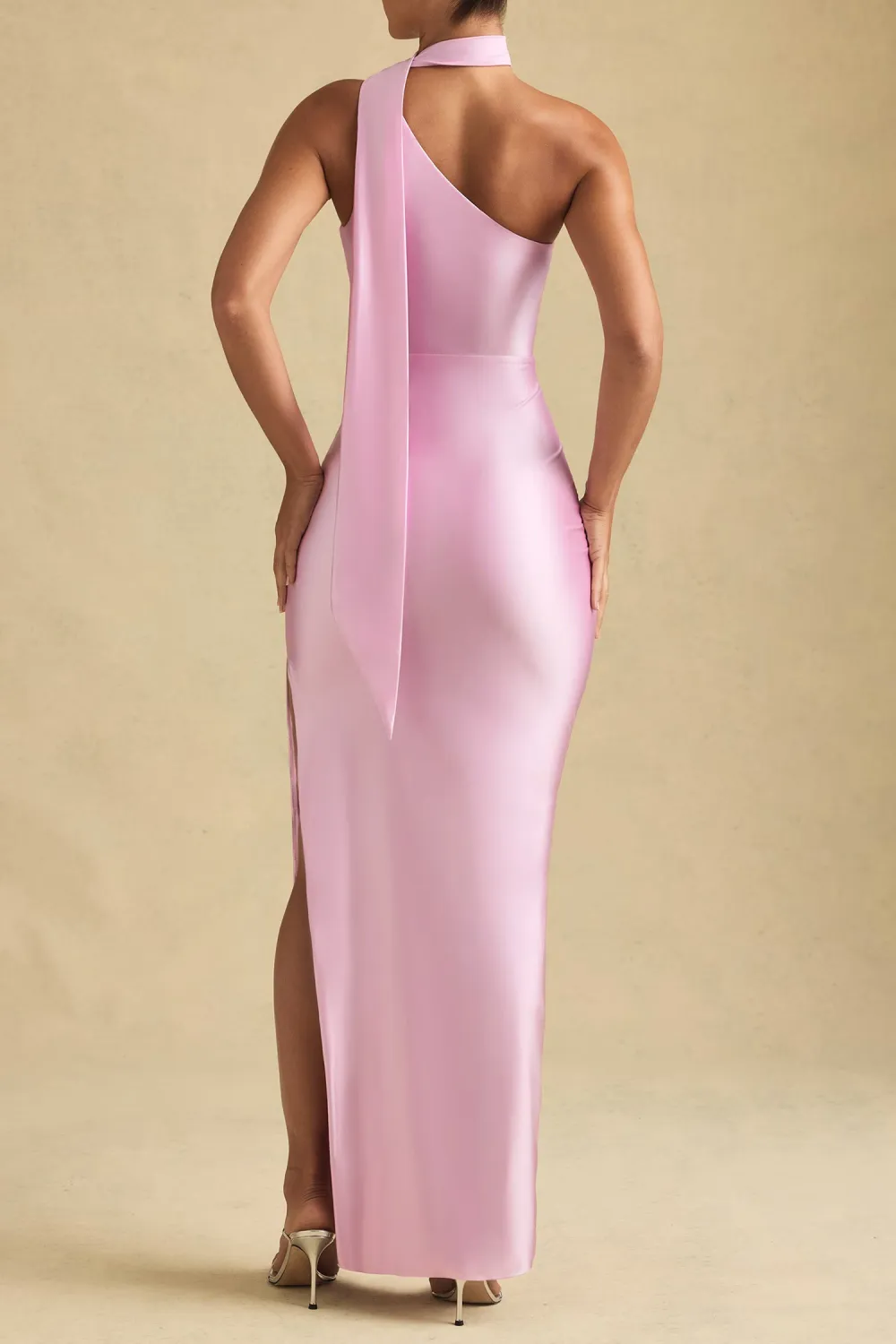 Elegant High-Shine Satin Long Dress For Women