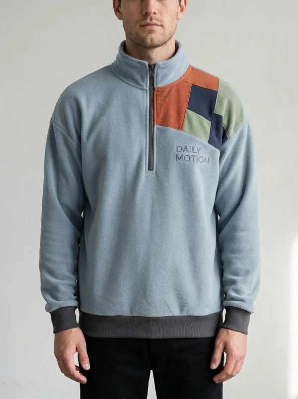 Half-Zip Colorblock Patchwork Men's Half-Zip Sweatshirt